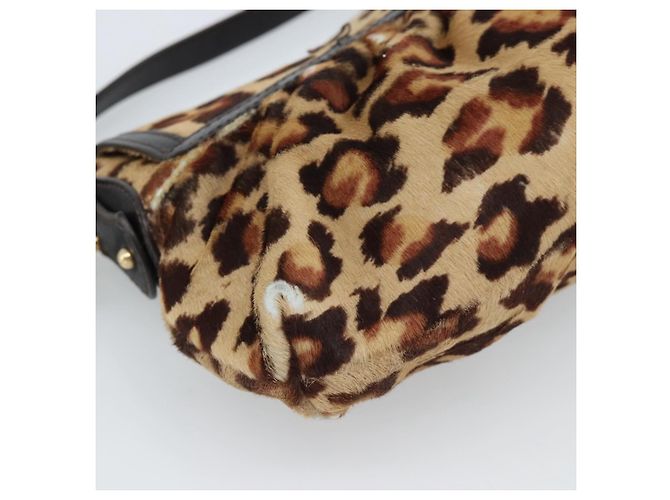 Borsa a tracolla FENDI in pelle Harako Beige Oro Auth 189242 D'oro - vista 16