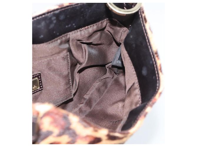 Borsa a tracolla FENDI in pelle Harako Beige Oro Auth 189242 D'oro - vista 17
