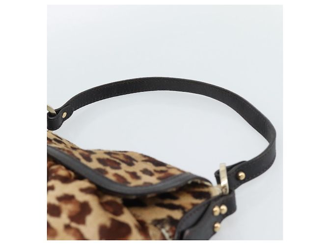 Borsa a tracolla FENDI in pelle Harako Beige Oro Auth 189242 D'oro - vista 8