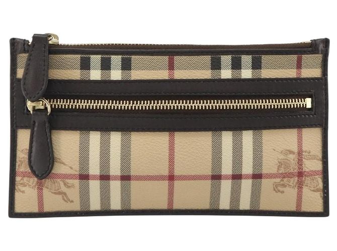 Borsa a Spalla BURBERRY Nova Check PVC Beige Oro Auth 188891A D'oro - vista 13