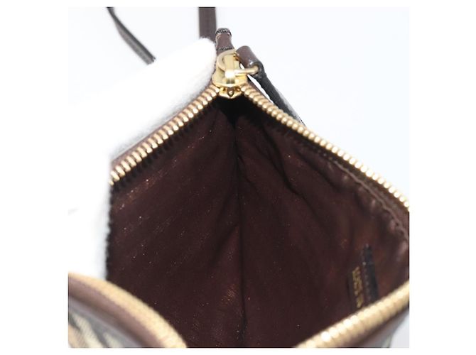 Borsa a Spalla BURBERRY Nova Check PVC Beige Oro Auth 188891A D'oro - vista 19