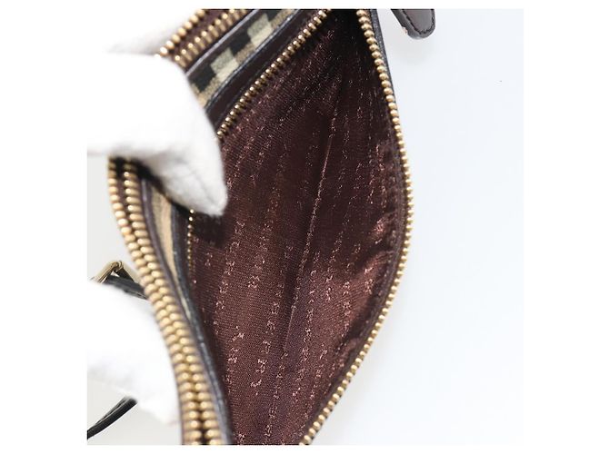 Borsa a Spalla BURBERRY Nova Check PVC Beige Oro Auth 188891A D'oro - vista 21
