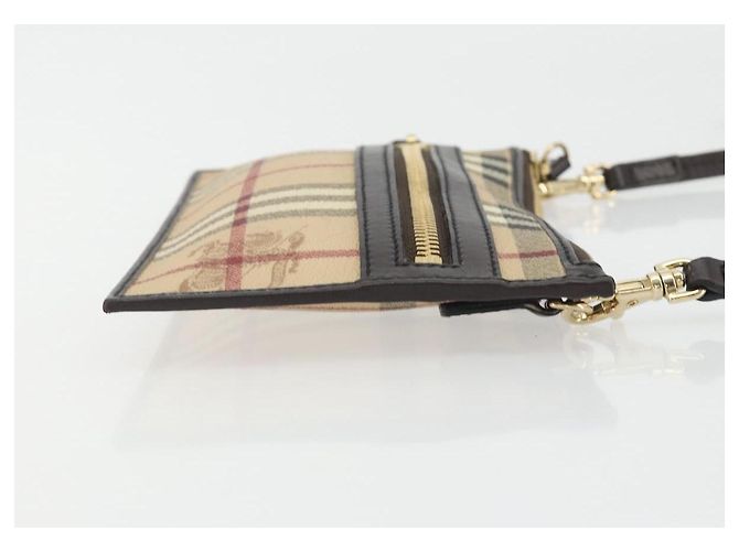 Borsa a Spalla BURBERRY Nova Check PVC Beige Oro Auth 188891A D'oro - vista 3
