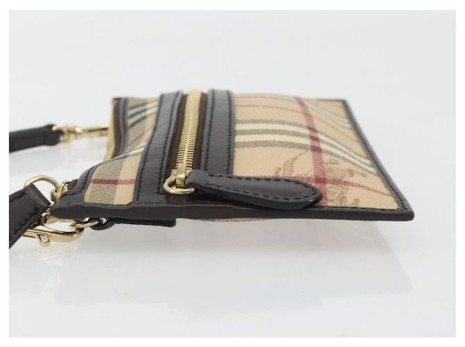 Borsa a Spalla BURBERRY Nova Check PVC Beige Oro Auth 188891A D'oro - vista 4
