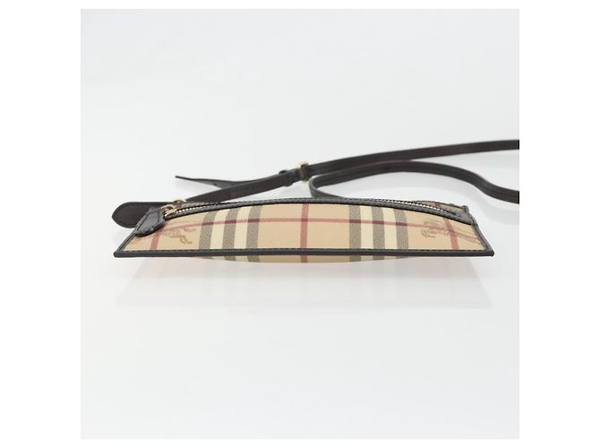 Borsa a Spalla BURBERRY Nova Check PVC Beige Oro Auth 188891A D'oro - vista 5