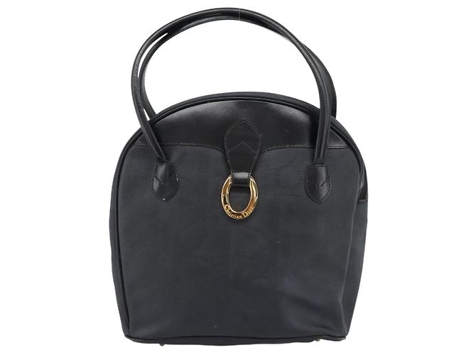 Borsa Christian Dior Trotter in tela PVC Nero Oro Auth 188382 - vista 13