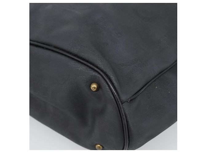 Borsa Christian Dior Trotter in tela PVC Nero Oro Auth 188382 - vista 14