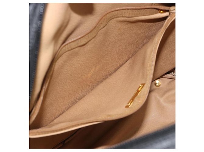Borsa Christian Dior Trotter in tela PVC Nero Oro Auth 188382 - vista 23