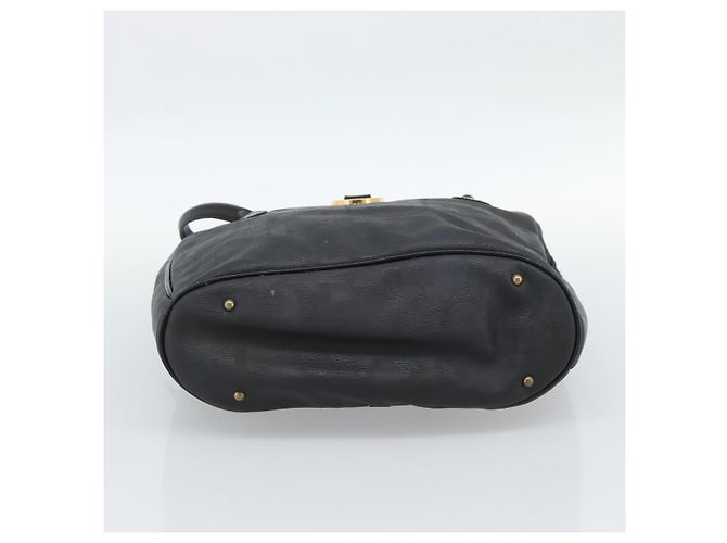 Borsa Christian Dior Trotter in tela PVC Nero Oro Auth 188382 - vista 5