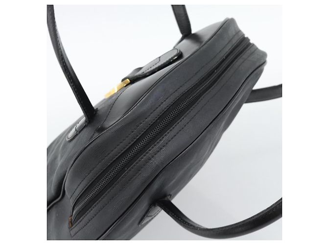 Borsa Christian Dior Trotter in tela PVC Nero Oro Auth 188382 - vista 6