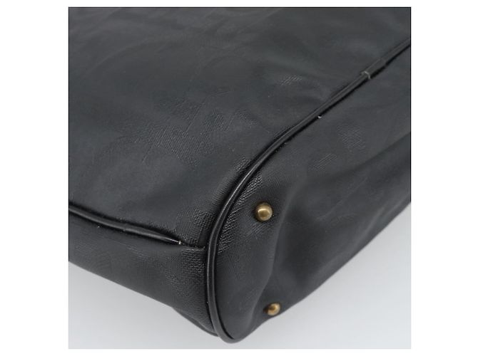 Borsa Christian Dior Trotter in tela PVC Nero Oro Auth 188382 - vista 9