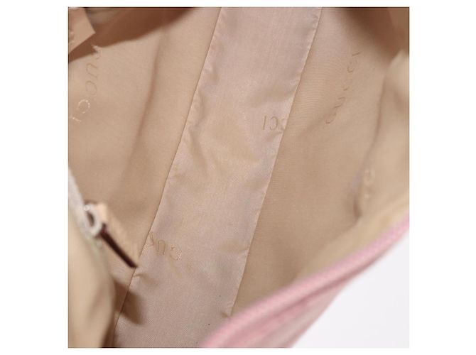 Borsa a Spalla GUCCI Bamboo GG Canvas Rosa Oro 001 3870 Auth 189093V D'oro - vista 10