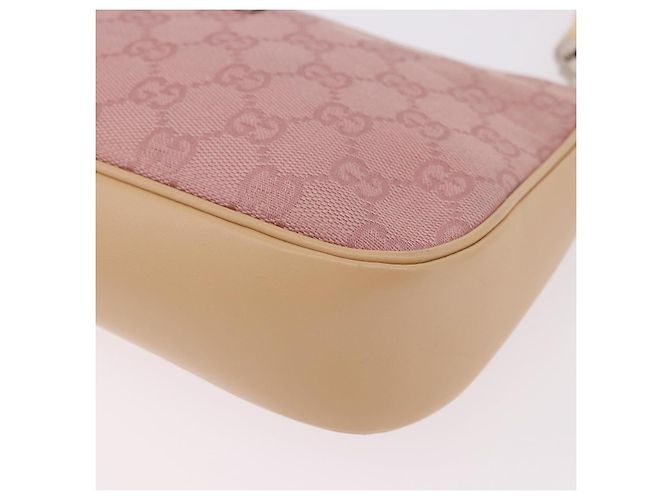 Borsa a Spalla GUCCI Bamboo GG Canvas Rosa Oro 001 3870 Auth 189093V D'oro - vista 16