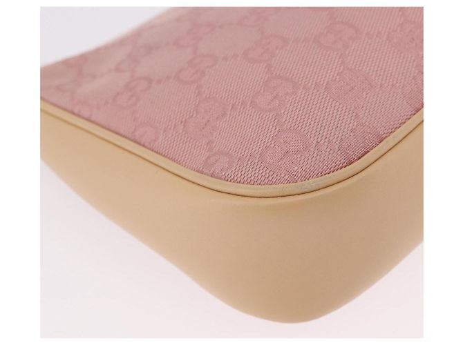 Borsa a Spalla GUCCI Bamboo GG Canvas Rosa Oro 001 3870 Auth 189093V D'oro - vista 17