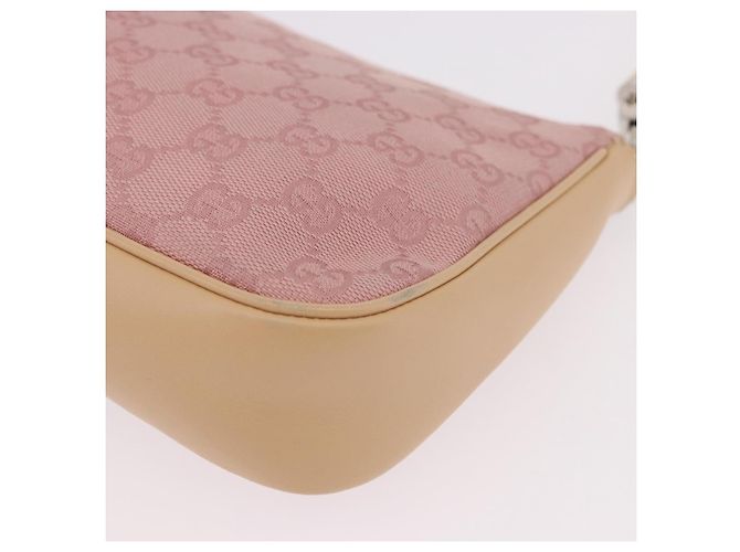 Borsa a Spalla GUCCI Bamboo GG Canvas Rosa Oro 001 3870 Auth 189093V D'oro - vista 18