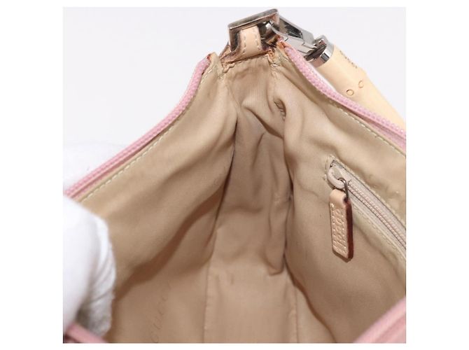 Borsa a Spalla GUCCI Bamboo GG Canvas Rosa Oro 001 3870 Auth 189093V D'oro - vista 23
