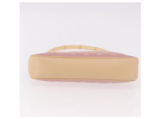 Borsa a Spalla GUCCI Bamboo GG Canvas Rosa Oro 001 3870 Auth 189093V D'oro - vista 5