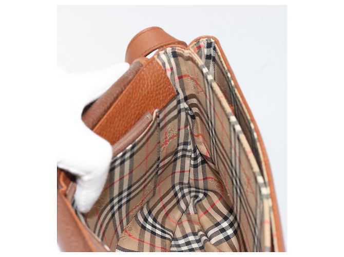 Borsa a tracolla Burberry in pelle marrone oro Auth hk3810 D'oro - vista 18