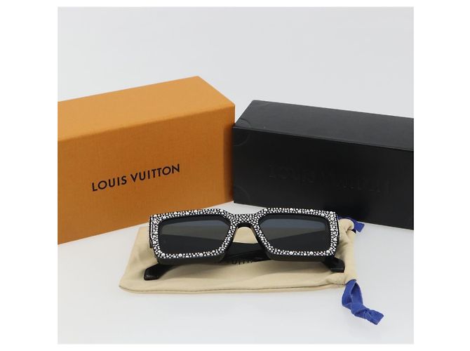 Gafas de sol LOUIS VUITTON LV Crush Pearl & Strass de plástico Z2396E LV Auth 186416M Negro - vista 12