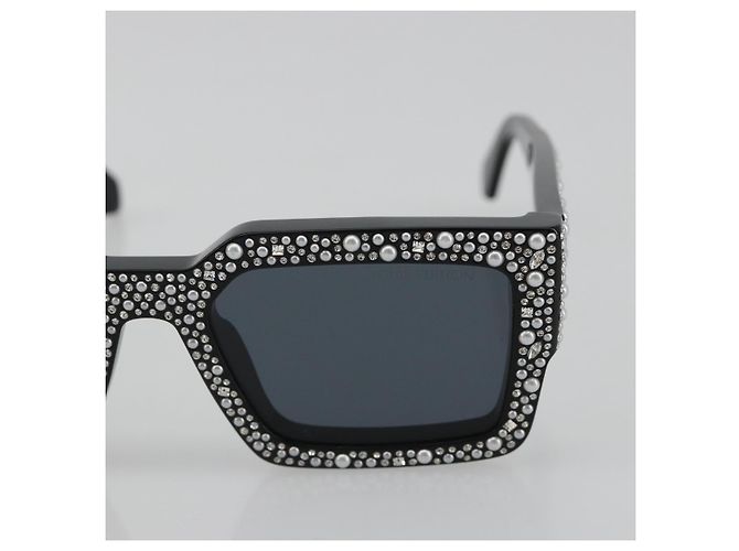 Gafas de sol LOUIS VUITTON LV Crush Pearl & Strass de plástico Z2396E LV Auth 186416M Negro - vista 6