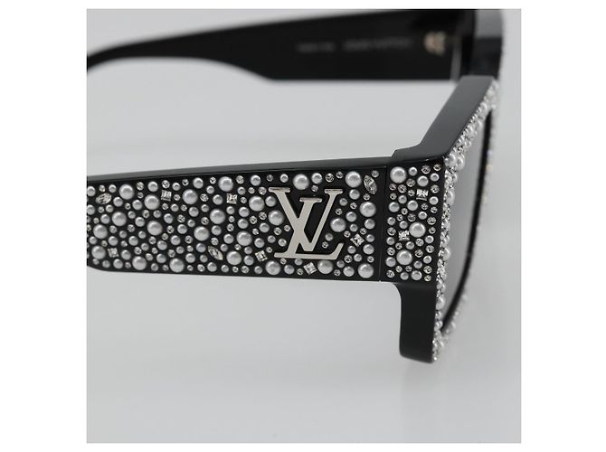 Gafas de sol LOUIS VUITTON LV Crush Pearl & Strass de plástico Z2396E LV Auth 186416M Negro - vista 7