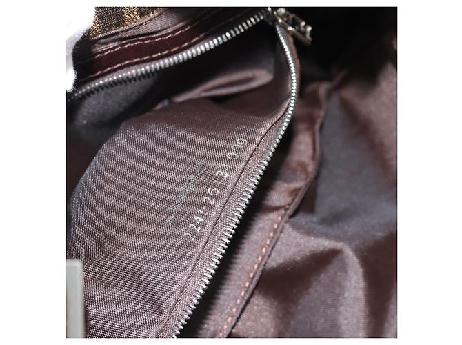FENDI Zucca Canvas Mamma Baguette Shoulder Bag Black Brown Auth 189109V Marrone Nero - vista 11