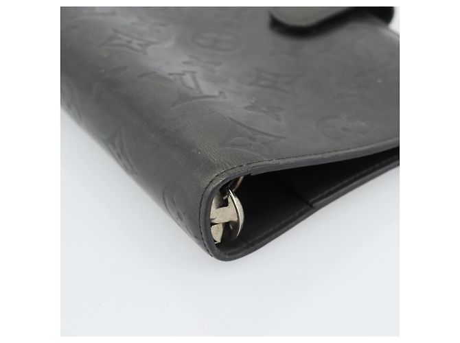 LOUIS VUITTON Monogram mat Agenda MM Day Planner Cover Black R20925 Auth BA13618 Negro - vista 15