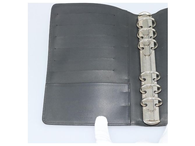 LOUIS VUITTON Monogram mat Agenda MM Day Planner Cover Black R20925 Auth BA13618 Negro - vista 19