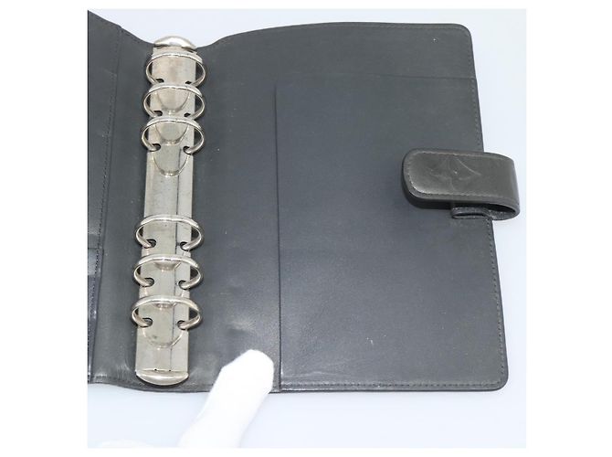 LOUIS VUITTON Monogram mat Agenda MM Day Planner Cover Black R20925 Auth BA13618 Negro - vista 20