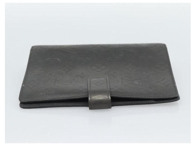LOUIS VUITTON Monogram mat Agenda MM Day Planner Cover Black R20925 Auth BA13618 Negro - vista 3