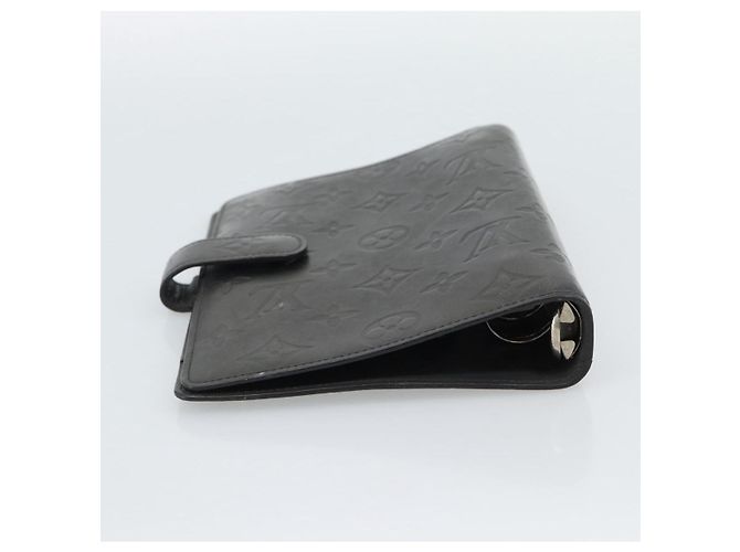 LOUIS VUITTON Monogram mat Agenda MM Day Planner Cover Black R20925 Auth BA13618 Negro - vista 5