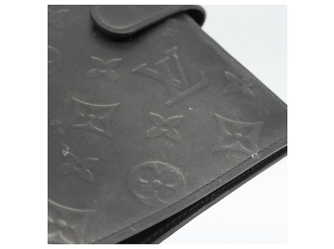 LOUIS VUITTON Monogram mat Agenda MM Day Planner Cover Black R20925 Auth BA13618 Negro - vista 8