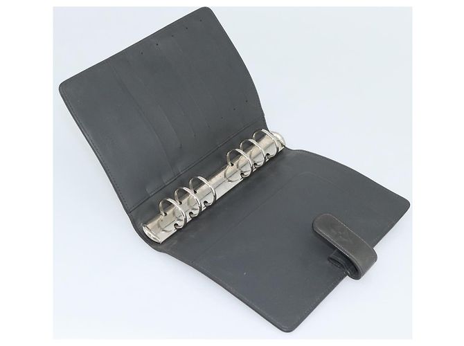 LOUIS VUITTON Monogram mat Agenda MM Day Planner Cover Black R20925 Auth BA13618 Negro - vista 9