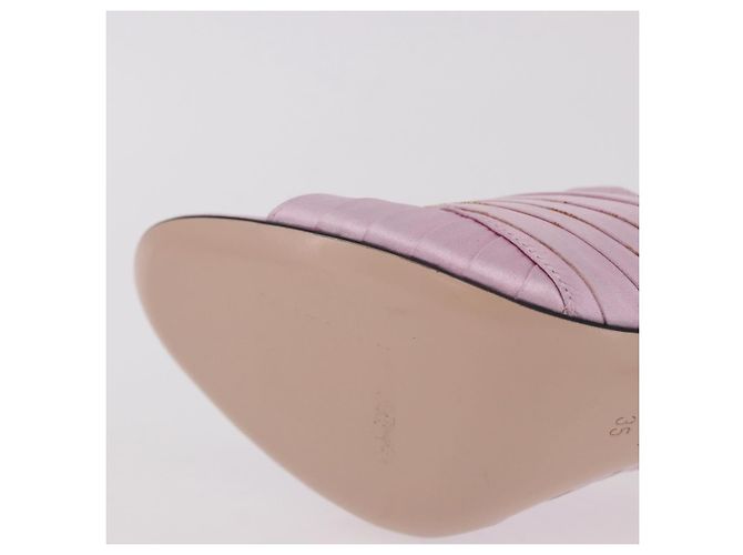 Sandali GUCCI GG Marmont Satin 35 Oro Rosa Auth am11971M D'oro - vista 24