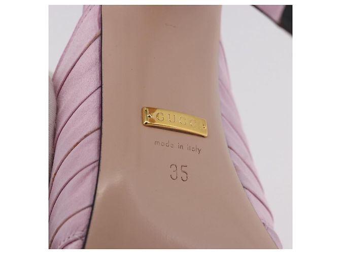 Sandali GUCCI GG Marmont Satin 35 Oro Rosa Auth am11971M D'oro - vista 27