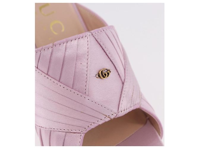 Sandali GUCCI GG Marmont Satin 35 Oro Rosa Auth am11971M D'oro - vista 30