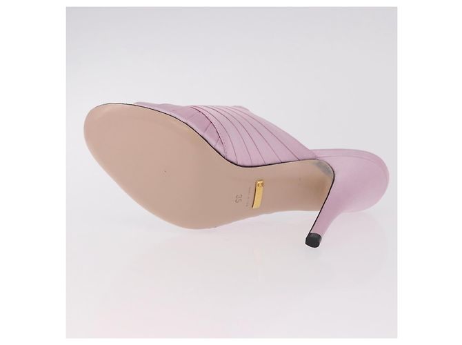 Sandali GUCCI GG Marmont Satin 35 Oro Rosa Auth am11971M D'oro - vista 7