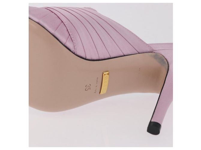 Sandali GUCCI GG Marmont Satin 35 Oro Rosa Auth am11971M D'oro - vista 9