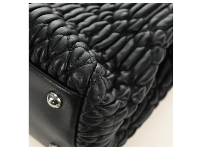 Borsa Miu Miu in pelle 2 way nera argento Auth 187138SAV Nero - vista 19