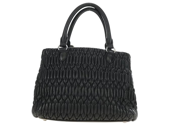 Borsa Miu Miu in pelle 2 way nera argento Auth 187138SAV Nero - vista 2