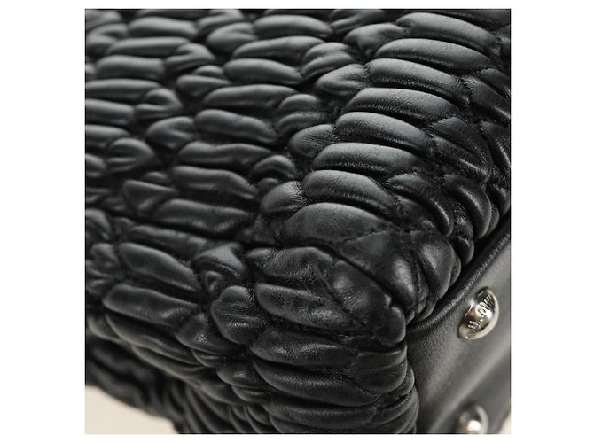 Borsa Miu Miu in pelle 2 way nera argento Auth 187138SAV Nero - vista 20