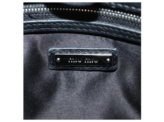 Borsa Miu Miu in pelle 2 way nera argento Auth 187138SAV Nero - vista 23