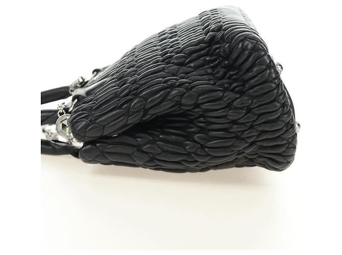 Borsa Miu Miu in pelle 2 way nera argento Auth 187138SAV Nero - vista 3