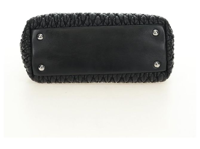 Borsa Miu Miu in pelle 2 way nera argento Auth 187138SAV Nero - vista 6