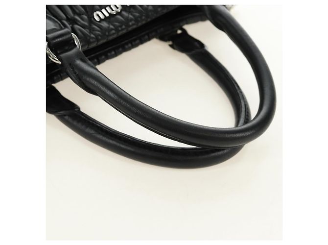 Borsa Miu Miu in pelle 2 way nera argento Auth 187138SAV Nero - vista 8