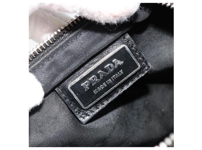 PRADA Schultertasche Nylon Schwarz Silber Auth hk3831 - vista 19
