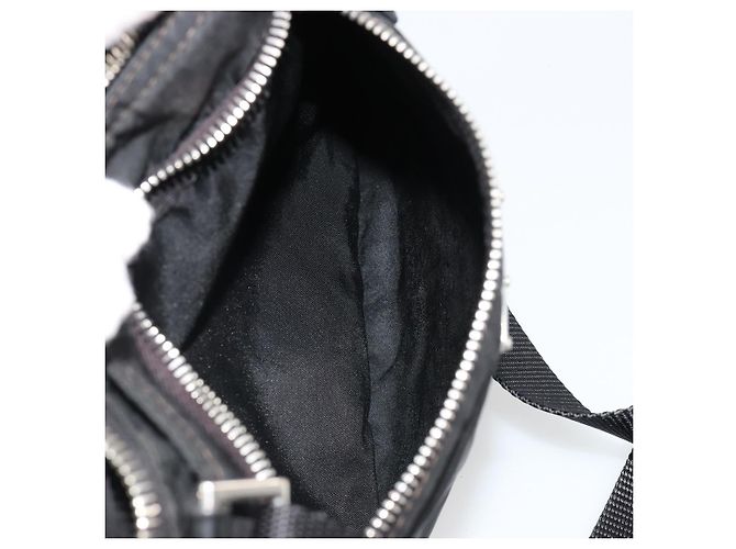 PRADA Schultertasche Nylon Schwarz Silber Auth hk3831 - vista 22