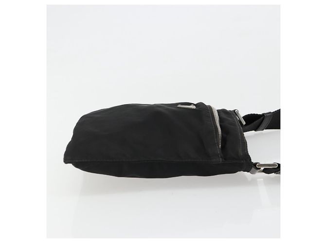 PRADA Schultertasche Nylon Schwarz Silber Auth hk3831 - vista 3