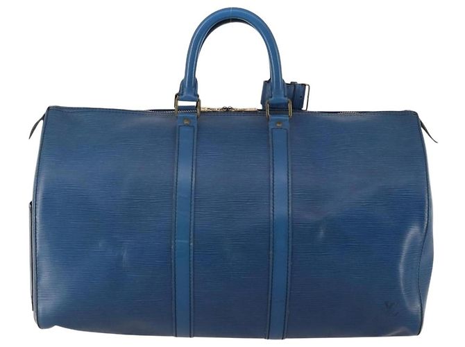 LOUIS VUITTON Epi Keepall 45 Boston Bag Blue M42975 LV Auth 187531 - vista 2