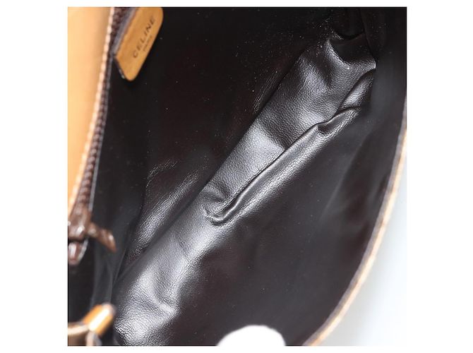 Céline Borsa a Spalla CELINE Macadam Canvas PVC Beige Oro Auth BA13580 D'oro - vista 11